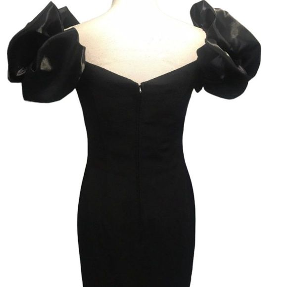 A.J Bari Vintage 80s Puff Sleeve Little Black Cocktail Dress Extremely RARE - Picture 4 of 4